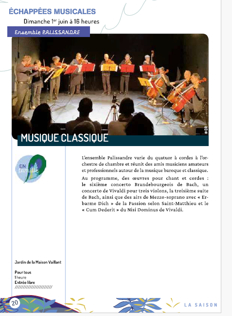 Concert Verrières le 1er juin 2025